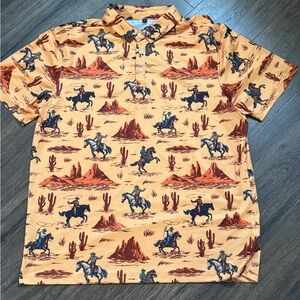 Cowboy Print light orange Men's Shirt